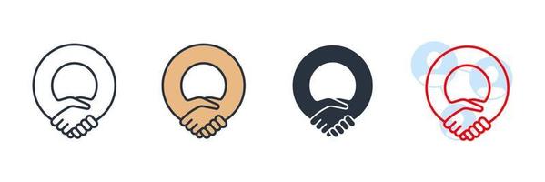 partnerskap ikon logotyp vektor illustration. handslag vänskap partnerskap symbol mall för grafisk och webb design samling