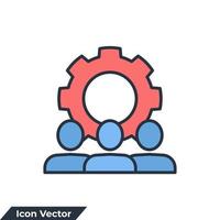 Symbol-Logo-Vektorillustration für Benutzergruppen-Netzwerkverwaltung. Symbolvorlage für Arbeitsgruppen für Grafik- und Webdesign-Sammlung vektor