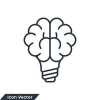 förmågor ikon logotyp vektor illustration. kreativ aning. hjärna i glödlampa symbol mall för grafisk och webb design samling