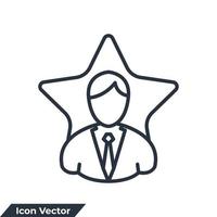 Framgång ikon logotyp vektor illustration. människor stjärnor symbol mall för grafisk och webb design samling