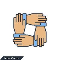 team arbete ikon logotyp vektor illustration. samarbete symbol mall för grafisk och webb design samling