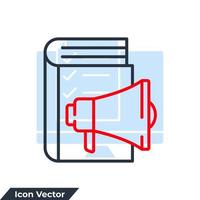 Hörbuch-Symbol-Logo-Vektor-Illustration. E-Book-Symbolvorlage für Grafik- und Webdesign-Sammlung vektor