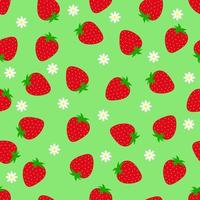 nahtloses Muster mit Erdbeeren. Vektor-Illustration. vektor