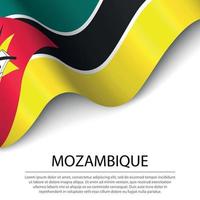 vinka flagga av moçambique på vit bakgrund. baner eller band vektor