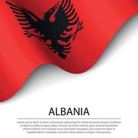 vinka flagga av albania på vit bakgrund. baner eller band tem vektor