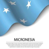 vinka flagga av micronesia på vit bakgrund. baner eller band vektor