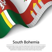 vinka flagga av söder Böhmen är en område av tjeck republik på wh vektor