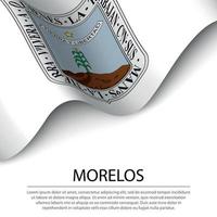 vinka flagga av morelos är en stat av mexico på vit bakgrund. vektor