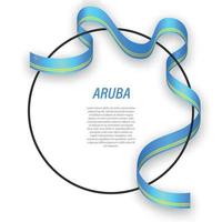 vinka band flagga av aruba på cirkel ram. mall för indepe vektor