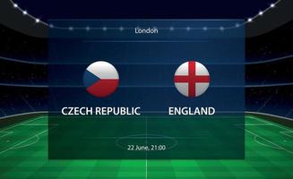 tschechien vs england fußball anzeigetafel. Broadcast-Grafik vektor