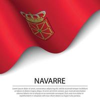 Wehende Flagge von Navarra ist eine Region Spaniens auf weißem Hintergrund vektor
