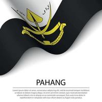 Wehende Flagge von Pahang ist ein Bundesstaat Malaysia auf weißem Hintergrund vektor