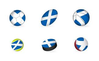 sporter Utrustning med flagga av Skottland. sporter ikon uppsättning. vektor