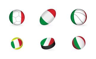 sporter Utrustning med flagga av Italien. sporter ikon uppsättning. vektor