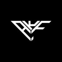 akf Brief Logo kreatives Design mit Vektorgrafik, akf einfaches und modernes Logo in Dreiecksform. vektor
