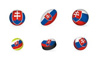Sportgeräte mit slowakischer Flagge. Sport-Icon-Set. vektor