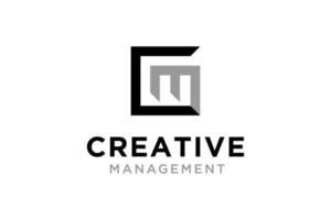 Buchstabe cm kreatives Management-Logo-Design vektor