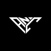 Anc Letter Logo kreatives Design mit Vektorgrafik, Anc einfaches und modernes Logo in Dreiecksform. vektor