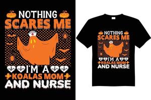 Halloween-T-Shirt-Design-Vektor-Koala-Mutter und Krankenschwester-T-Shirt vektor