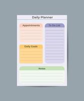 Planer-Vorlage für tägliche Routinen, minimalistische Planer, Business-Organizer-Seite vektor