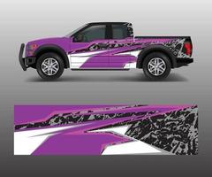 abstrakter Renngrafik-Hintergrundvektor für Offroad-Fahrzeug-Wrap-Design-Vektor vektor