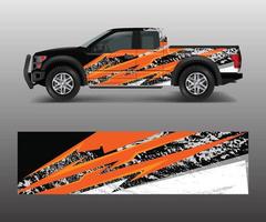 Renngrafik-Hintergrundvektor für LKW-, Pickup- und Fahrzeugbranding. Vinyl- und Wrap-Design-Vektor vektor