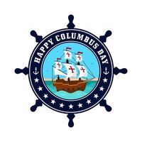 Happy Columbus Day Abzeichen Design Logo vektor