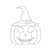 Halloween-Kürbis-Tracing-Arbeitsblatt für Kinder vektor