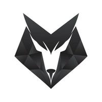 abstraktes geometrisches Logo mit Wolfskopf - Low-Poly-Wolf - polygonale Wolfsillustrationen vektor