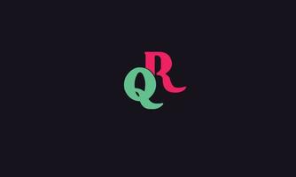 alfabetet bokstäver initialer monogram logotyp qr, rq, q och r vektor