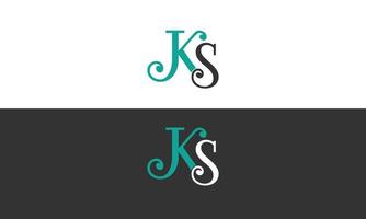 alphabet buchstaben initialen monogramm logo ks, sk, k und s vektor