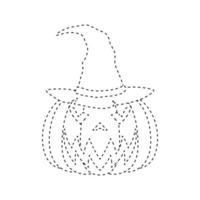 Halloween-Kürbis-Tracing-Arbeitsblatt für Kinder vektor