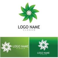gröna blad illustration natur logotyp design vektor
