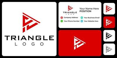 brev w monogram triangel logotyp design med företag kort mall. vektor
