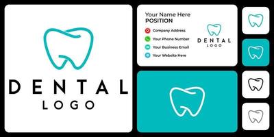Zahnarzt-Logo-Design mit Visitenkartenvorlage. vektor