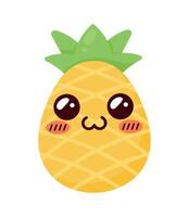 ananas kawaii frukt vektor