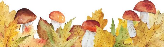 aquarell herbstlaub grenze vektor