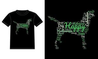 Labrador-Retrieverhundeglücklicher Halloween-Typografie-T - Shirt vektor