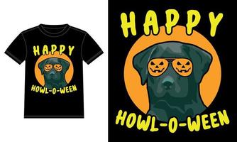 Labrador-Retrieverkürbis-Heul-o-ween-T - Shirt vektor