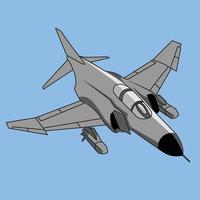 f4 Phantom Jet Fighter Illustration Vektordesign vektor