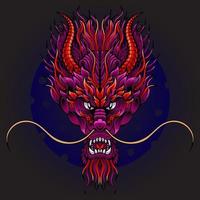 Drachenkopf-Monster-Vektor-Illustration