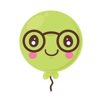 grüner ballon helium emoticon vektor