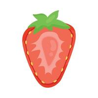 färsk jordgubb halv frukt vektor