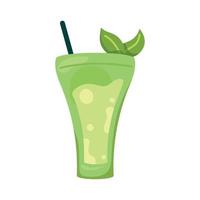 grünes cocktailglasgetränk vektor
