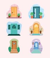 sechs Symbole für Haustüren vektor