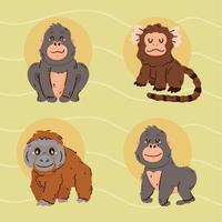 Comicfiguren der Affen vektor