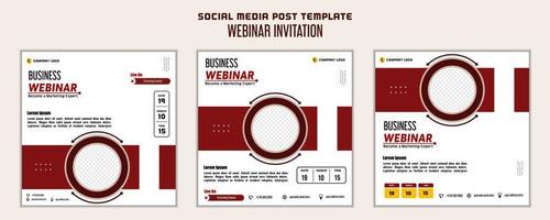 Social-Media-Post-Vorlage modernes Design, für digitales Online-Marketing oder Webinar-Einladungsvorlage vektor