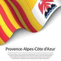 Wehende Flagge der Provence-Alpes-Côte d'Azur ist eine Region Frankreichs vektor