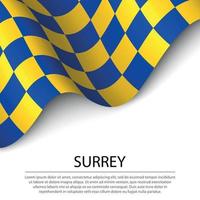 Wehende Flagge von Surrey ist eine Grafschaft von England auf weißem Hintergrund vektor