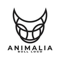 set monoline bull logotyp design vektor